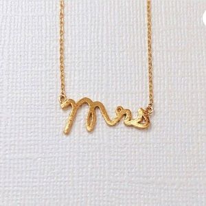 Dainty Gold “Mrs.” Necklace